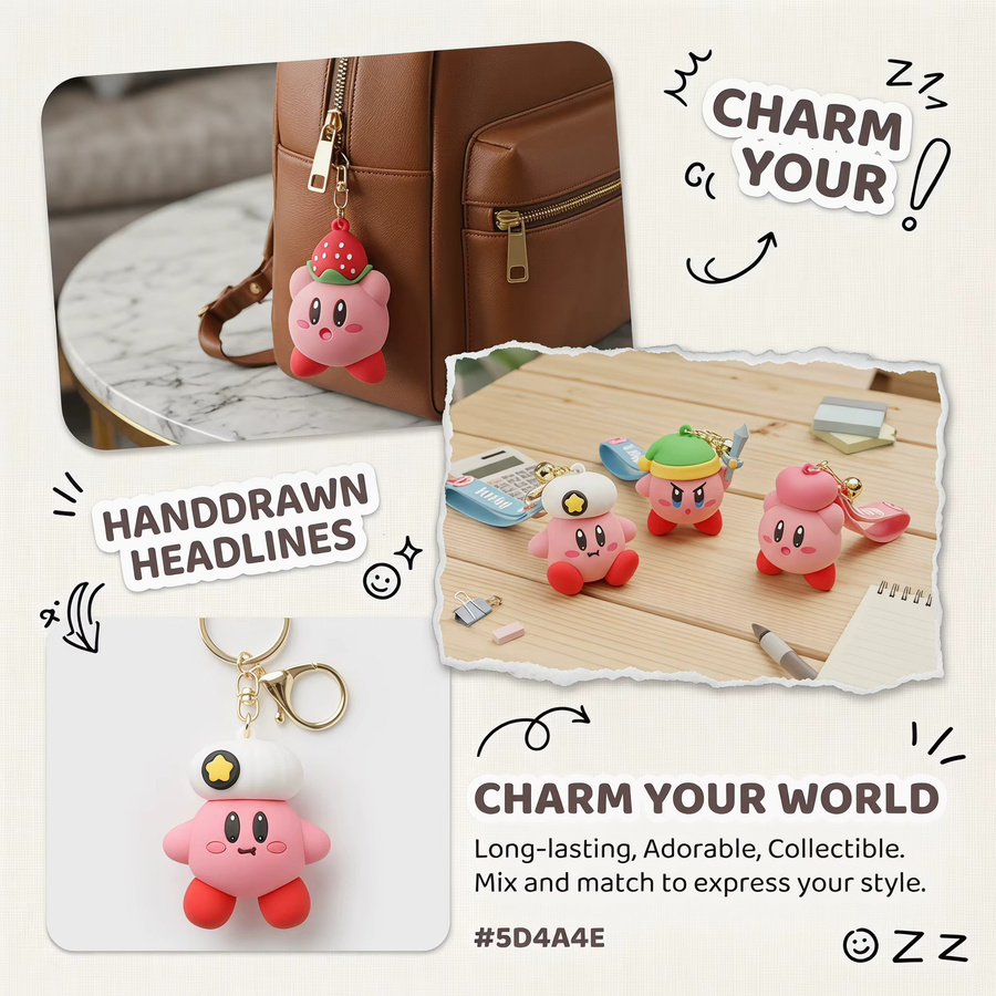 Bandai Kirby Schlüsselanhänger, Kunststoff - Bild 2