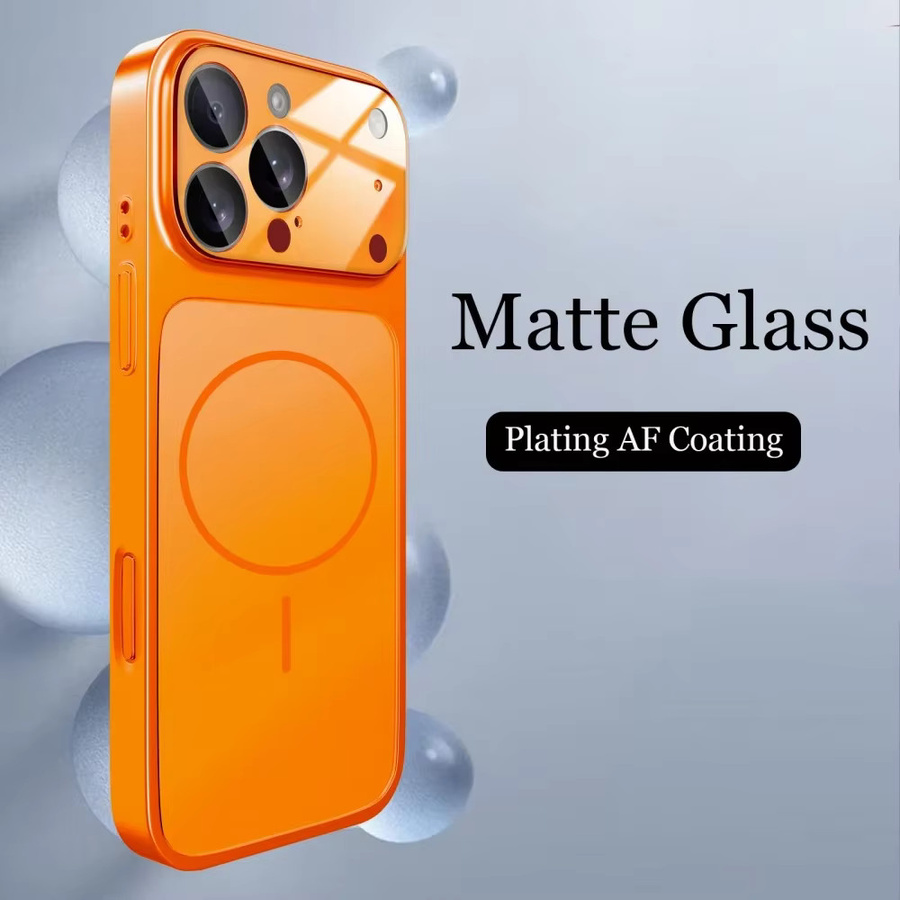 Luxus Matte MagSafe Schutzhülle für iPhone 17 Air 16 15 14 13 Pro Max in Silber mit magnetischer Abdeckung und kabelloser Ladefunktion - Bild 1