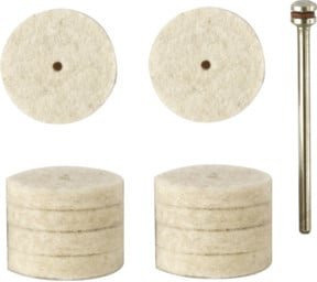 Proxxon Filzscheiben Beige, 10 Stück mit 1 Träger, Durchmesser: 22 mm - Bild 1
