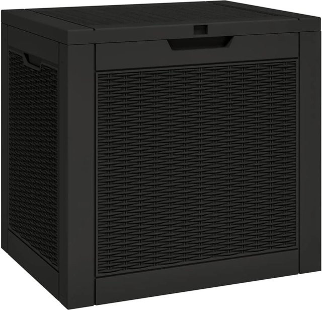 vidaXL Gartenbox aus Polypropylen in Schwarz, B/T/H: 55,5 x 43 x 53 cm - Bild 1