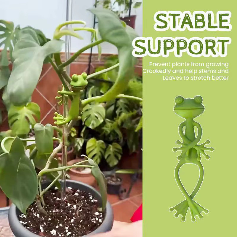 Grüne Frosch Pflanzenstütze aus Kunststoff als Kletterhilfe für Tomatenpflanzen und Gartenpflanzen - Bild 3