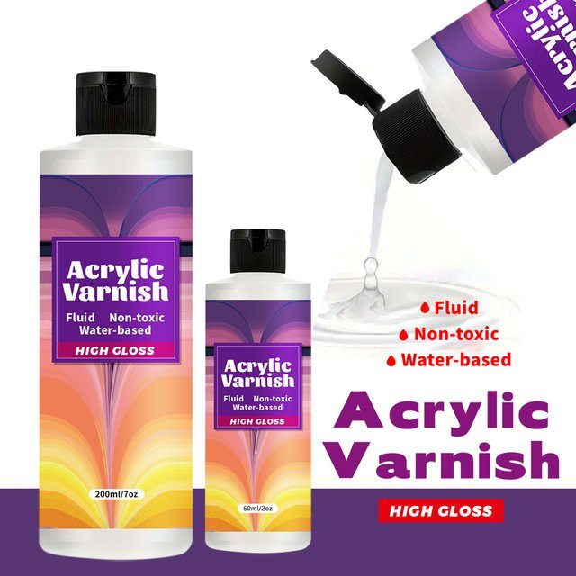 Acrylvernis Transparent mit Hochglanz-Finish, 200 ml schützende und wasserfeste Beschichtung für Gemälde - Bild 1