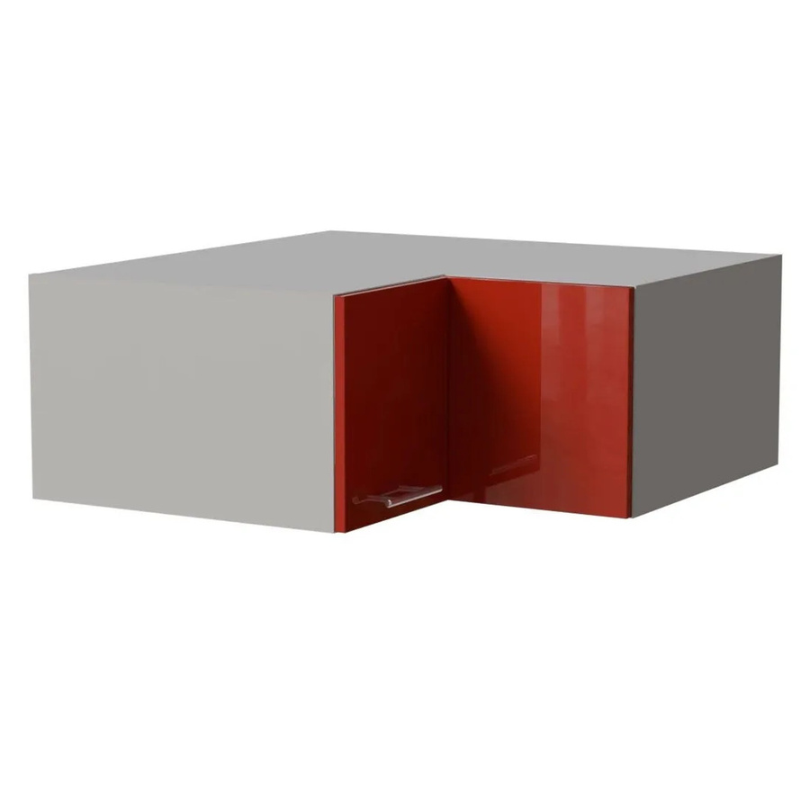 Feldmann-Wohnen Eckaufsatzschrank Brerra Küchenschrank in Grau und Karminrot Hochglanz B/T/H: 90 x 36 x 90 cm - Bild 2