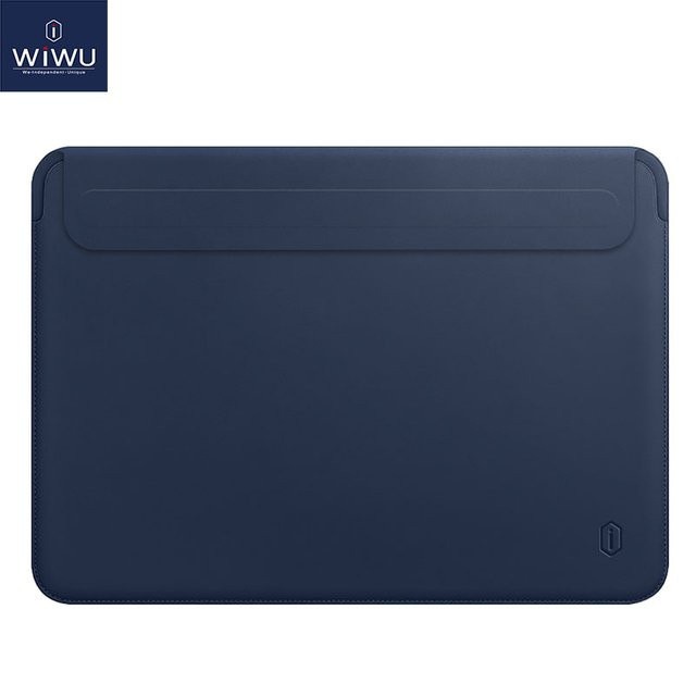 Laptop-Hülle aus PU-Leder für Apple MacBook Air 15,3 und 13,6 Zoll sowie MacBook Pro 13, 14 und 16 Zoll in Schwarz und Blau - Bild 1