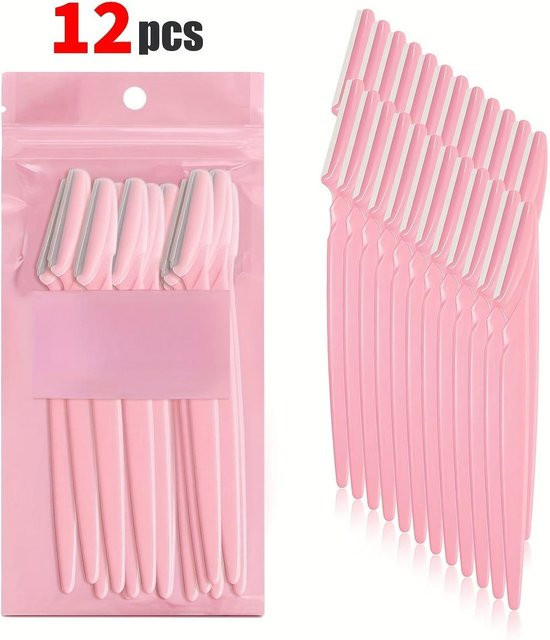 12er Set Edelstahl-Augenbrauenrasierer, Damen, weiß - Bild 1