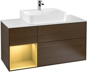 V&B Waschtischunterschrank Finion mit Wandbeleuchtung in Weiß, Breite: 120 cm, Tiefe: 50,1 cm, Höhe: 50,1 cm - Bild 1