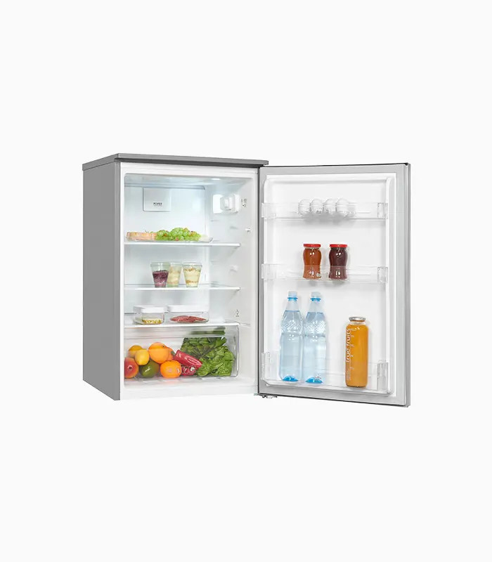 Exquisit KS15-V-040E Vollraumkühlschrank in Silver Inoxlook mit LED-Innenbeleuchtung, B/T/H: 55 x 58 x 123 cm - Bild 1