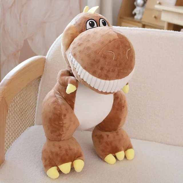 Kidsly Dinosaurierkissen Plüschtierpuppe, kamelfarben, 25cm - Bild 1