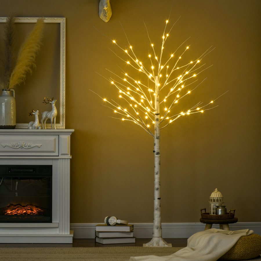 HOMCOM Kunstbirke mit LED-Beleuchtung in Warmweiß, Höhe: 180 cm - Bild 2