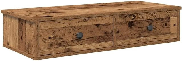 vidaXL Wandregal mit Schubladen in Altholz-Optik, Farbe: Braun, B/T/H: 80 x 31 x 17 cm - Bild 1