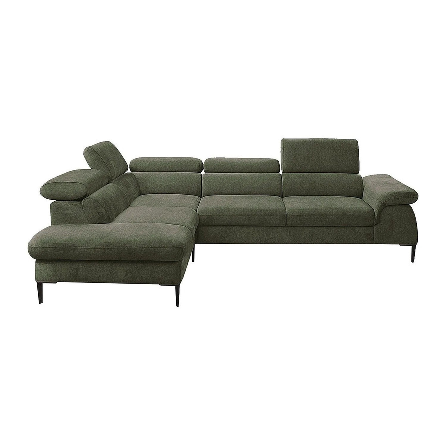 Schlafsofa Sepina von Pascal Morabito in Grün mit L-Form und Samtbezug, Breite: 280 cm - Bild 2