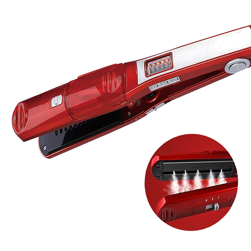 2-in-1 Haarglätter mit Dampfpflege, Rot - Bild 3