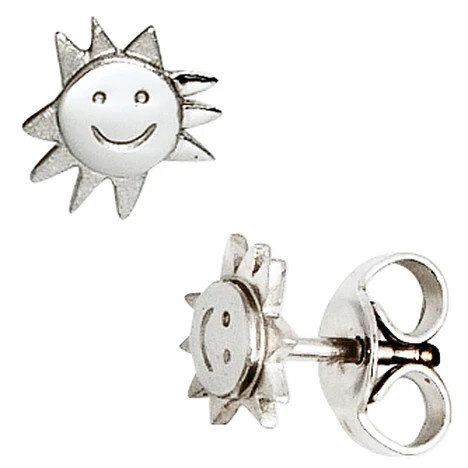 Colkid Kinder Ohrstecker Sonne, 925 Silber, mattiert - Bild 1