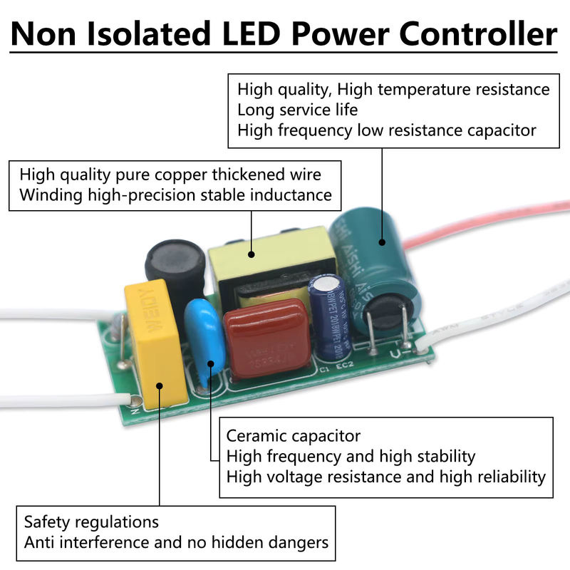 DT&ZM LED-Leistungsregler nicht isoliert, DC 80–120 V, AC 220–240 V, 300 mA, 24–36 W LED-Treiber Netzteil - Bild 3