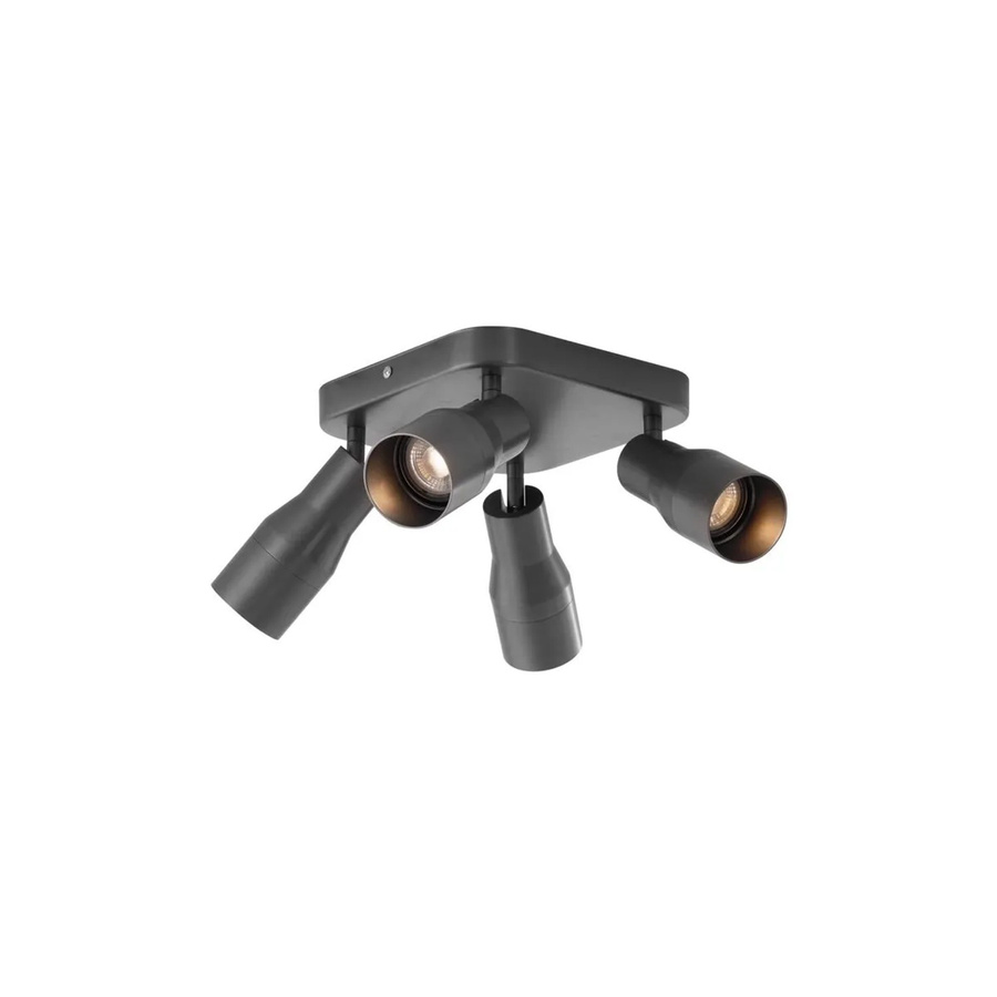QAZQA Stanley Deckenstrahler Gunmetal, 4-flammig, quadratisch, GU10 Fassung - Bild 2