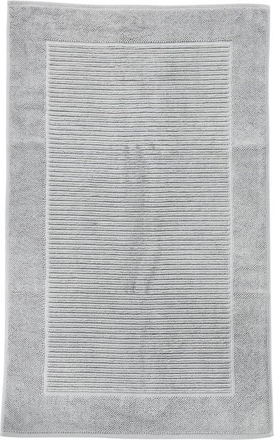 DONE Badteppich Damian gestreift modern grau aus Baumwolle - Bild 1