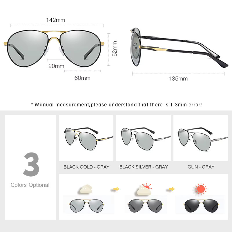 LM Sonnenbrille Aviator, Vollrand, Metall, schwarz, Unisex, polarisiert - Bild 4
