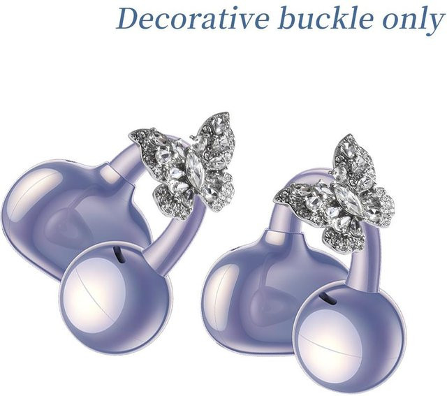 Ohrclips Schmetterlingsform, Diamant, mit Anti-Verlust-Kette - Bild 1