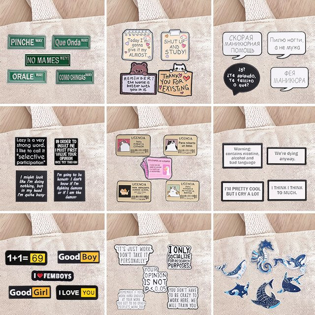 XioMara Meme-Emaille-Pins, Tier-Broschen, Unisex, 4-7 Stück/Set - Bild 1