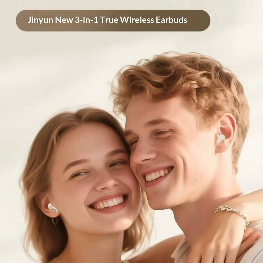 YOCUNKER 3-in-1 Bluetooth 6.0 In-Ear Kopfhörer mit starkem Bass und HiFi-Sound, Semi-In-Ear & Ohrclip Design, Weiß - Bild 4