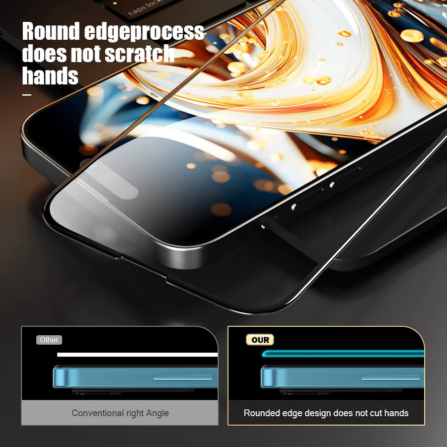 5 Stück HD Displayschutzfolie aus gehärtetem Glas für Apple iPhone 16 Pro Max 16e 16 Plus 15 Pro Max 14 13 12 Mini 11 XR XS Max 7 Plus 8 SE 2 in Transparent - Bild 3