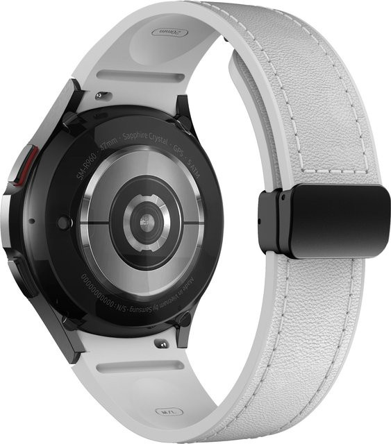 Uhrenarmband Leder, Silikon, Weiß, Unisex - Bild 1