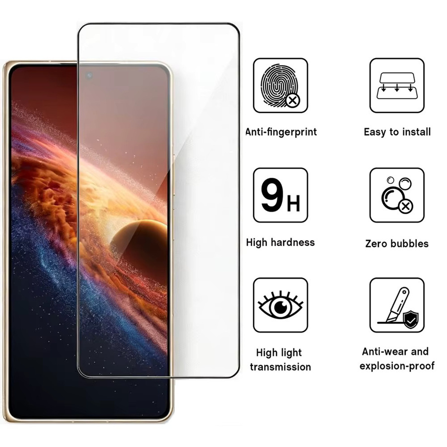 Honor Displayschutzfolie und Kameraobjektivfolie aus 2.5D 9H gehärtetem Glas für Honor Magic V6 PNM-AN, transparent - Bild 2