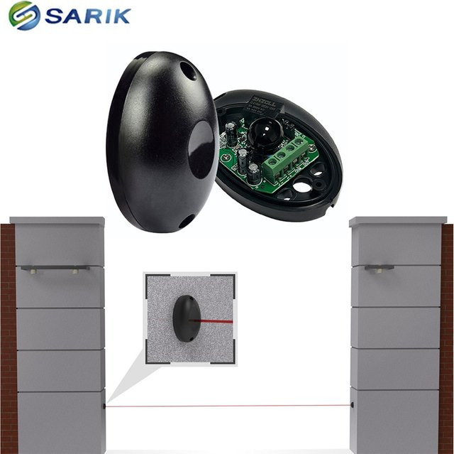 Einzelner Infrarot-Strahlsensor in Schwarz mit 20 m Reichweite, fotoelektrischer Infrarot-Detektor für Tor und Türen, DC/AC, 12–24 V, Sicherheitssensor für Alarmsysteme - Bild 1