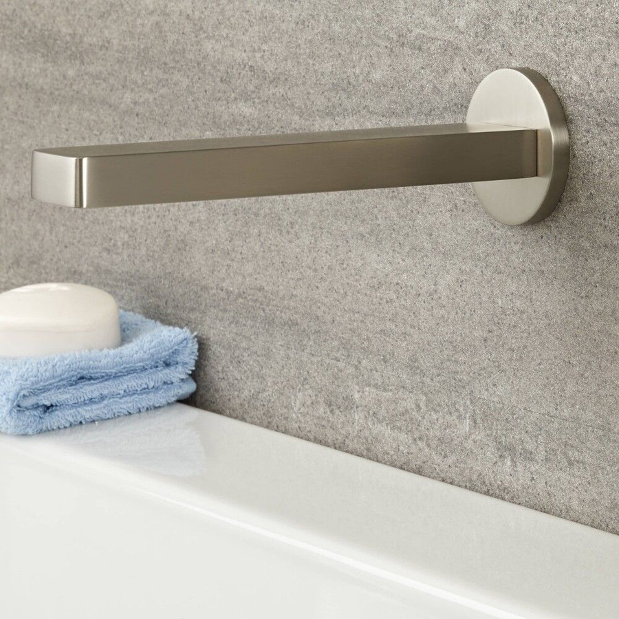 HudsonReed Waschbeckeneinlauf Aldwick zur Wandmontage aus Messing in Brushed Nickel - Bild 1
