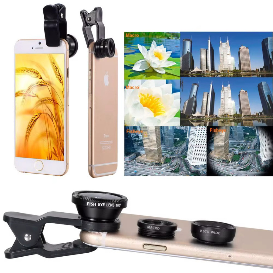APEXEL 11-in-1 Smartphone Kamera Objektiv Set in Schwarz mit Fisheye-Weitwinkel-Makroobjektiv, CPL-ND-Filter, Kaleidoskop und Teleskopobjektiv - Bild 2