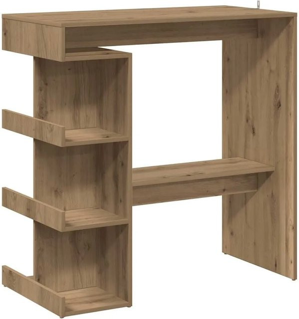 vidaXL Bartisch mit Regal in Artisan-Eiche, Braun, B/T/H: 100 x 48 x 101,5 cm - Bild 1