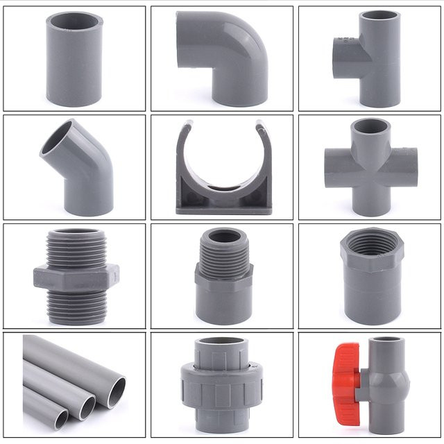 SgooHan PVC-Rohrverbinder Set für Gartenbewässerung und Aquarium in Grau mit T-Stück, Winkelstück und Kreuzverbinder (20-50mm) - Bild 1