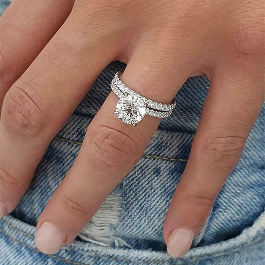 Huitan Schmuck-Set Ringe, Silber, Zirkonia, Damen - Bild 3