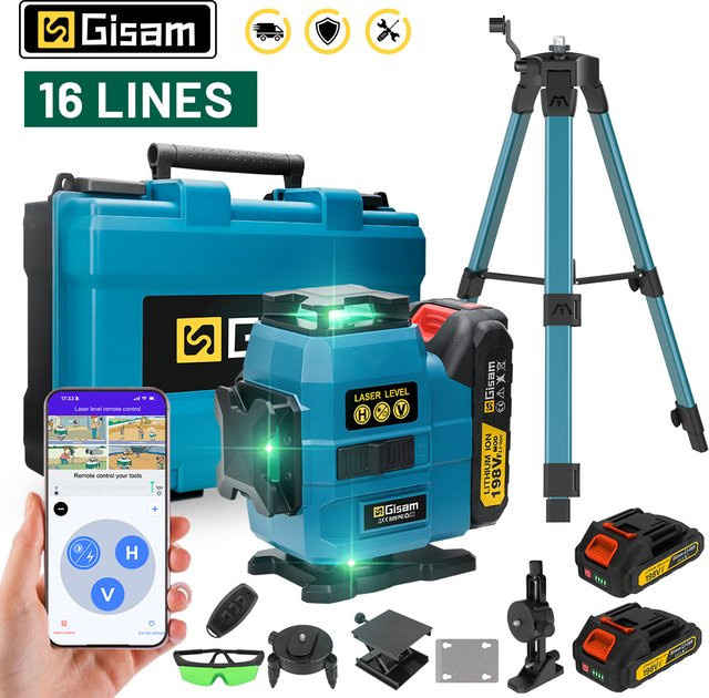 Makita GΣ 16 Linien 4D-Laser-Wasserwaage mit 360 Grad vertikalem und horizontalem Grünstrahl für 18V-Akkus - Bild 1