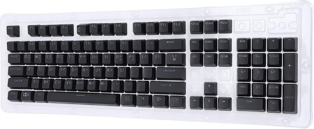 DIYelecs 104-teiliges Tastenkappen-Set aus ABS in Schwarz für koreanische Tastaturen, passend für 61, 64, 68, 84, 87, 96, 98, 100 und 104 Tasten Layouts - Bild 1