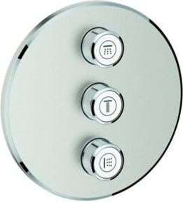 Grohe Grohtherm Smartcontrol Fertigset Dusche in Supersteel, rund, silberfarben, UP-Ventil 3-fach - Bild 1