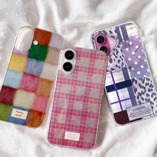 FunYudas Soft Phone Cover mit Dopamin-Farbblock-Design für iPhone 16 15 14 13 12 Pro Max Plus und SE, Mehrfarbig - Bild 1