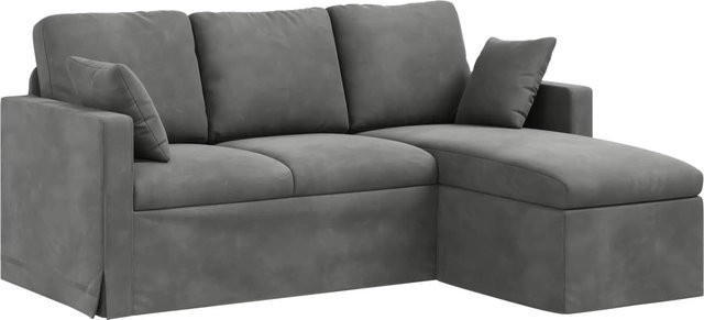 vidaXL Sofa Dunkelgrau aus Samt mit Metallrahmen B/T/H: 198 x 134 x 80 cm - Bild 1