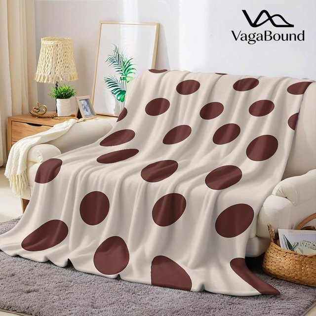 Braune Flanelldecke mit Pünktchen von JMG Household Supplies, weich und warm, B/B: 130 x 150 cm - Bild 1