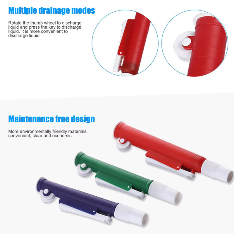 Manuelle Pipettenpumpe mit schneller Freisetzung für Labor-Transferpipetten aus Kunststoff, passend für Volumina von 2 ml, 10 ml und 25 ml - Bild 3
