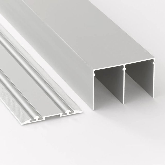 Skyscope Schienen-Baupaket Profil Silber 2-spurig aus Aluminium matt, Länge: 2000 mm - Bild 1