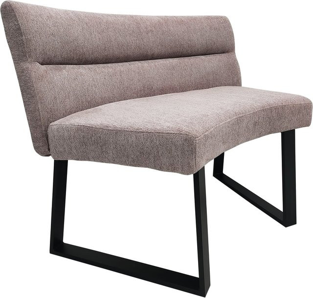 HTI-Living Runde Bank Liron Cappurro in Grau mit Stoffbezug und Metallgestell - Bild 1
