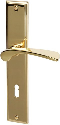 ALPERTEC Langschild-Garnitur Nelson aus Messing in Goldfarben poliert - Bild 1