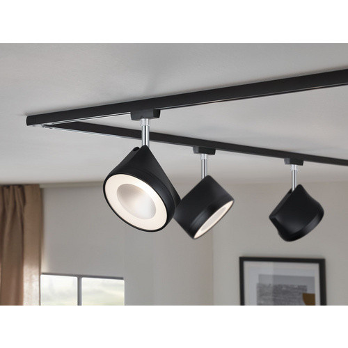 Paulmann URail Arena LED-Spot Schienensystem-Leuchte, Schwarz matt/Chrom, 14W, dimmbar, Warmweiß, B/H/T: 12,3 x 19,1 x 12,3 cm - Bild 2