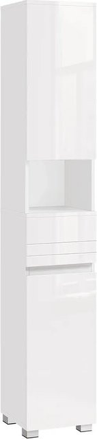 Vasagle Badezimmerschrank Weiß mit Schubladen und Regalfächern, B/T/H: 30 x 30 x 170 cm - Bild 1