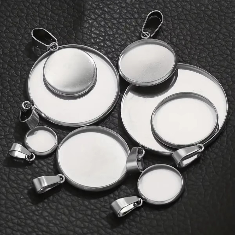 JHNBY Charm-Rohlinge Edelstahl, Silber, Unisex, 6–25 mm - Bild 3