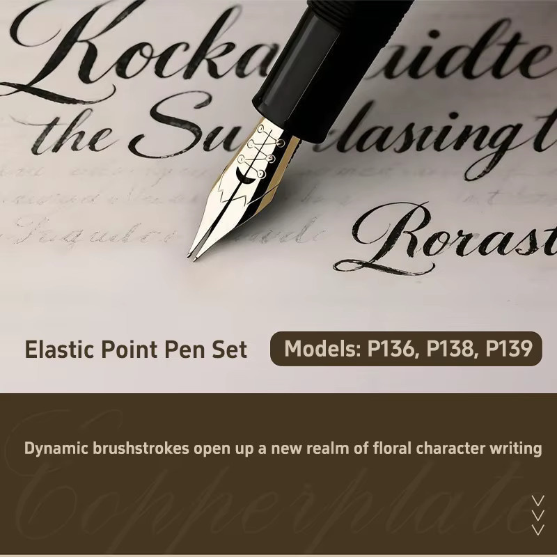 MAJOHN Flex Point Nib Füllfederhalter mit Kupferfeder für Kalligrafie und Kunst, Grau/Kupfer - Bild 3