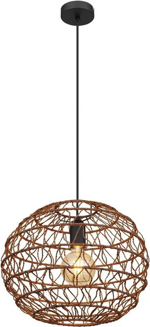 Globo Hängeleuchte Senni in Braun aus Papier mit modernem Design, Durchmesser: 39 cm - Bild 1