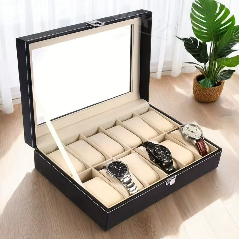 DOKW Uhrenbox, 12 Fächer, Schwarz, Unisex - Bild 6