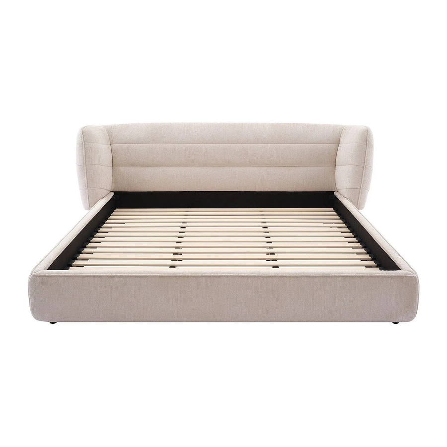 Maison Céphy Bettrahmen Larumo in Beige mit Bouclé-Stoff, B/T/H: 140 x 200 cm - Bild 2